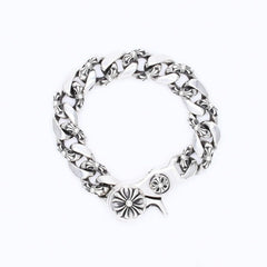 極美品 CHROME HEARTS クロムハーツ FNCY CHN LNK 15LINK ファンシーチェーンリンク クリップ ブレスレット 15リンク 重量約137.25g 中古 4a007125
