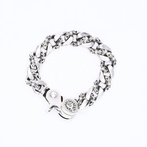 極美品 CHROME HEARTS クロムハーツ FNCY CHN LNK 15LINK ファンシーチェーンリンク クリップ ブレスレット 15リンク 重量約137.25g 中古 4a007125