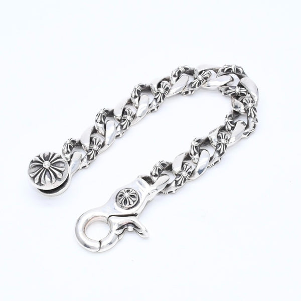 極美品 CHROME HEARTS クロムハーツ FNCY CHN LNK 15LINK ファンシーチェーンリンク クリップ ブレスレット 15リンク 重量約137.25g 中古 4a007125