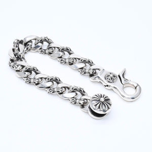 極美品 CHROME HEARTS クロムハーツ FNCY CHN LNK 15LINK ファンシーチェーンリンク クリップ ブレスレット 15リンク 重量約137.25g 中古 4a007125