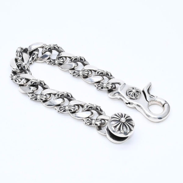 極美品 CHROME HEARTS クロムハーツ FNCY CHN LNK 15LINK ファンシーチェーンリンク クリップ ブレスレット 15リンク 重量約137.25g 中古 4a007125