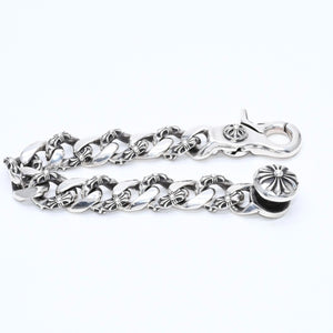 極美品 CHROME HEARTS クロムハーツ FNCY CHN LNK 15LINK ファンシーチェーンリンク クリップ ブレスレット 15リンク 重量約137.25g 中古 4a007125