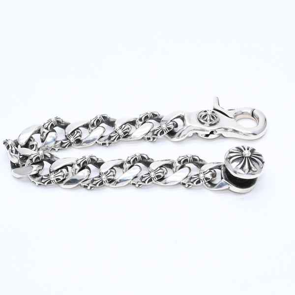 極美品 CHROME HEARTS クロムハーツ FNCY CHN LNK 15LINK ファンシーチェーンリンク クリップ ブレスレット 15リンク 重量約137.25g 中古 4a007125