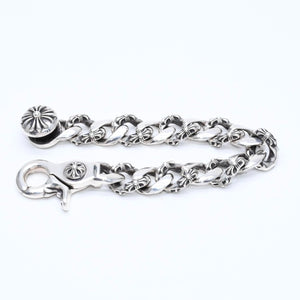 極美品 CHROME HEARTS クロムハーツ FNCY CHN LNK 15LINK ファンシーチェーンリンク クリップ ブレスレット 15リンク 重量約137.25g 中古 4a007125