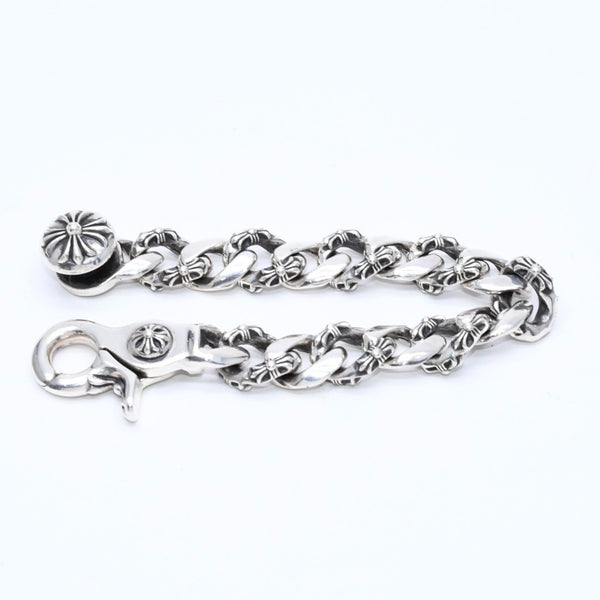 極美品 CHROME HEARTS クロムハーツ FNCY CHN LNK 15LINK ファンシーチェーンリンク クリップ ブレスレット 15リンク 重量約137.25g 中古 4a007125