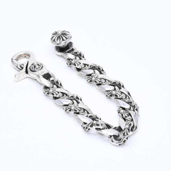 極美品 CHROME HEARTS クロムハーツ FNCY CHN LNK 15LINK ファンシーチェーンリンク クリップ ブレスレット 15リンク 重量約137.25g 中古 4a007125
