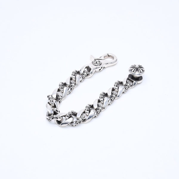 極美品 CHROME HEARTS クロムハーツ FNCY CHN LNK 15LINK ファンシーチェーンリンク クリップ ブレスレット 15リンク 重量約137.25g 中古 4a007125