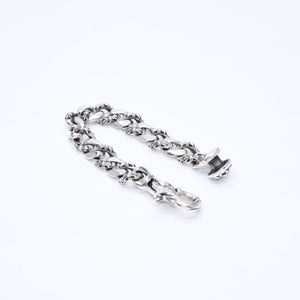 極美品 CHROME HEARTS クロムハーツ FNCY CHN LNK 15LINK ファンシーチェーンリンク クリップ ブレスレット 15リンク 重量約137.25g 中古 4a007125