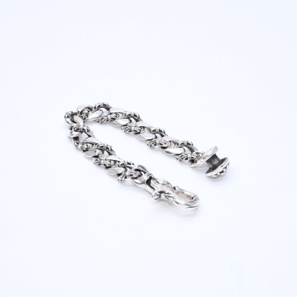 極美品 CHROME HEARTS クロムハーツ FNCY CHN LNK 15LINK ファンシーチェーンリンク クリップ ブレスレット 15リンク 重量約137.25g 中古 4a007125