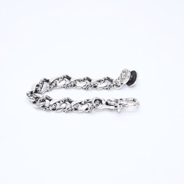 極美品 CHROME HEARTS クロムハーツ FNCY CHN LNK 15LINK ファンシーチェーンリンク クリップ ブレスレット 15リンク 重量約137.25g 中古 4a007125