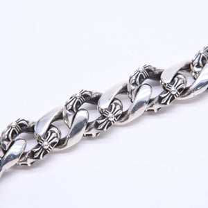 極美品 CHROME HEARTS クロムハーツ FNCY CHN LNK 15LINK ファンシーチェーンリンク クリップ ブレスレット 15リンク 重量約137.25g 中古 4a007125
