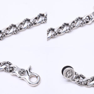 極美品 CHROME HEARTS クロムハーツ FNCY CHN LNK 15LINK ファンシーチェーンリンク クリップ ブレスレット 15リンク 重量約137.25g 中古 4a007125
