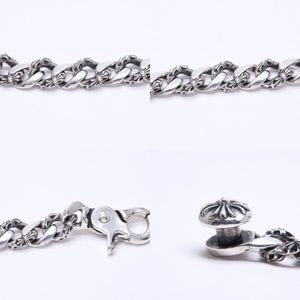 極美品 CHROME HEARTS クロムハーツ FNCY CHN LNK 15LINK ファンシーチェーンリンク クリップ ブレスレット 15リンク 重量約137.25g 中古 4a007125