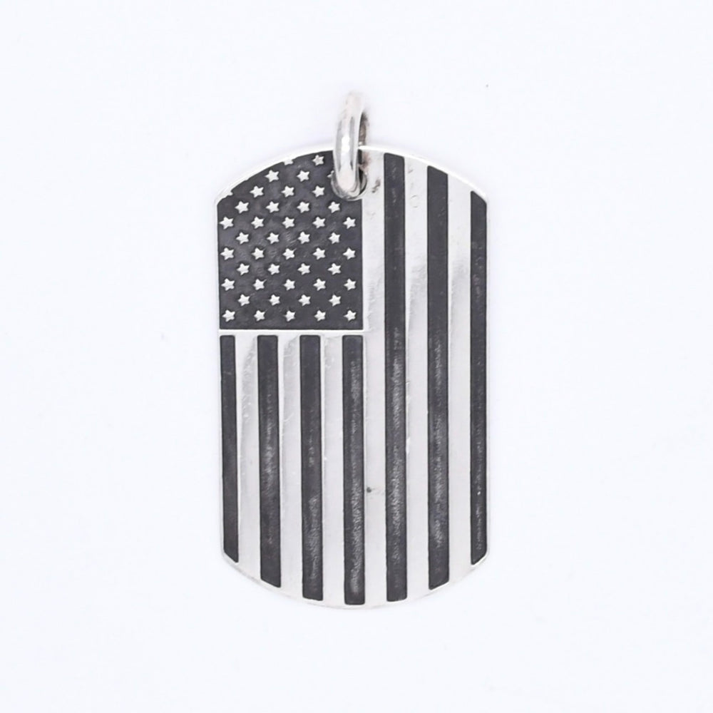 CHROME HEARTS クロムハーツ D/TAG LRG RS FU AMERICAN FLAG リチャード スターク ラージドッグタグ 重量約24.44g 美品 中古 4a007126