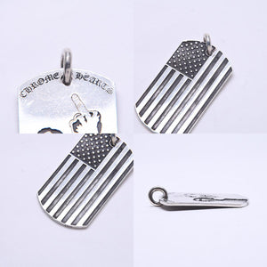 CHROME HEARTS クロムハーツ D/TAG LRG RS FU AMERICAN FLAG リチャード スターク ラージドッグタグ 重量約24.44g 美品 中古 4a007126