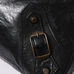 BALENCIAGA バレンシアガ THE FIRST ザ ファースト ハンドバッグ 103208 レザー ブラック アンティークゴールド金具 美品 中古 4a007137