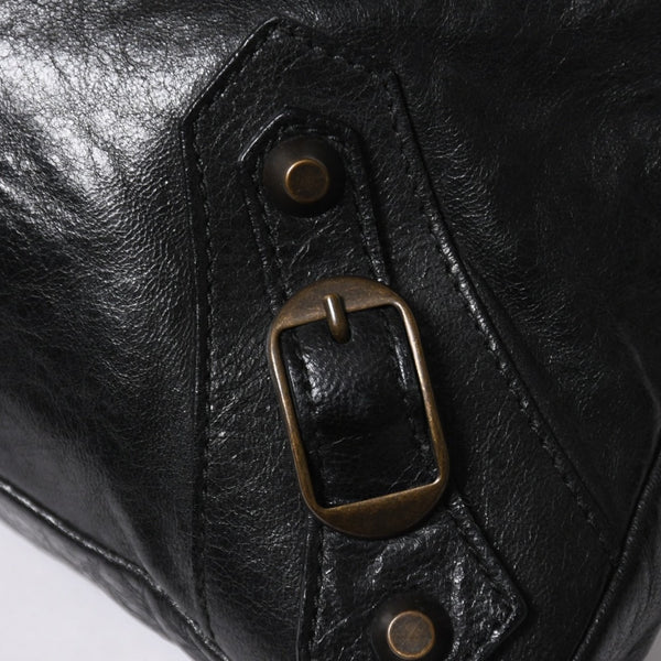 BALENCIAGA バレンシアガ THE FIRST ザ ファースト ハンドバッグ 103208 レザー ブラック アンティークゴールド金具 美品 中古 4a007137