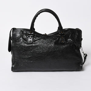 極美品 BALENCIAGA バレンシアガ ハンドバッグ ブラック クラシックシティ ミディアム 505550 シルバー金具 中古 4a007192