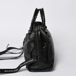 極美品 BALENCIAGA バレンシアガ ハンドバッグ ブラック クラシックシティ ミディアム 505550 シルバー金具 中古 4a007192