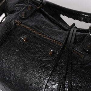 極美品 BALENCIAGA バレンシアガ ハンドバッグ ブラック クラシックシティ ミディアム 505550 シルバー金具 中古 4a007192