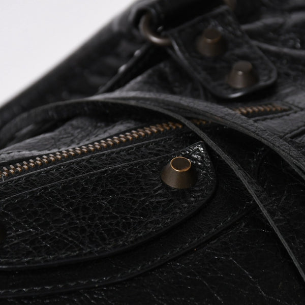 極美品 BALENCIAGA バレンシアガ ハンドバッグ ブラック クラシックシティ ミディアム 505550 シルバー金具 中古 4a007192
