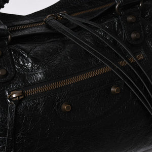 極美品 BALENCIAGA バレンシアガ ハンドバッグ ブラック クラシックシティ ミディアム 505550 シルバー金具 中古 4a007192