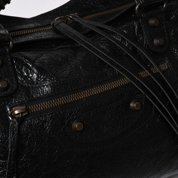 極美品 BALENCIAGA バレンシアガ ハンドバッグ ブラック クラシックシティ ミディアム 505550 シルバー金具 中古 4a007192