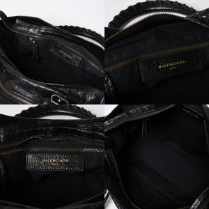 極美品 BALENCIAGA バレンシアガ ハンドバッグ ブラック クラシックシティ ミディアム 505550 シルバー金具 中古 4a007192