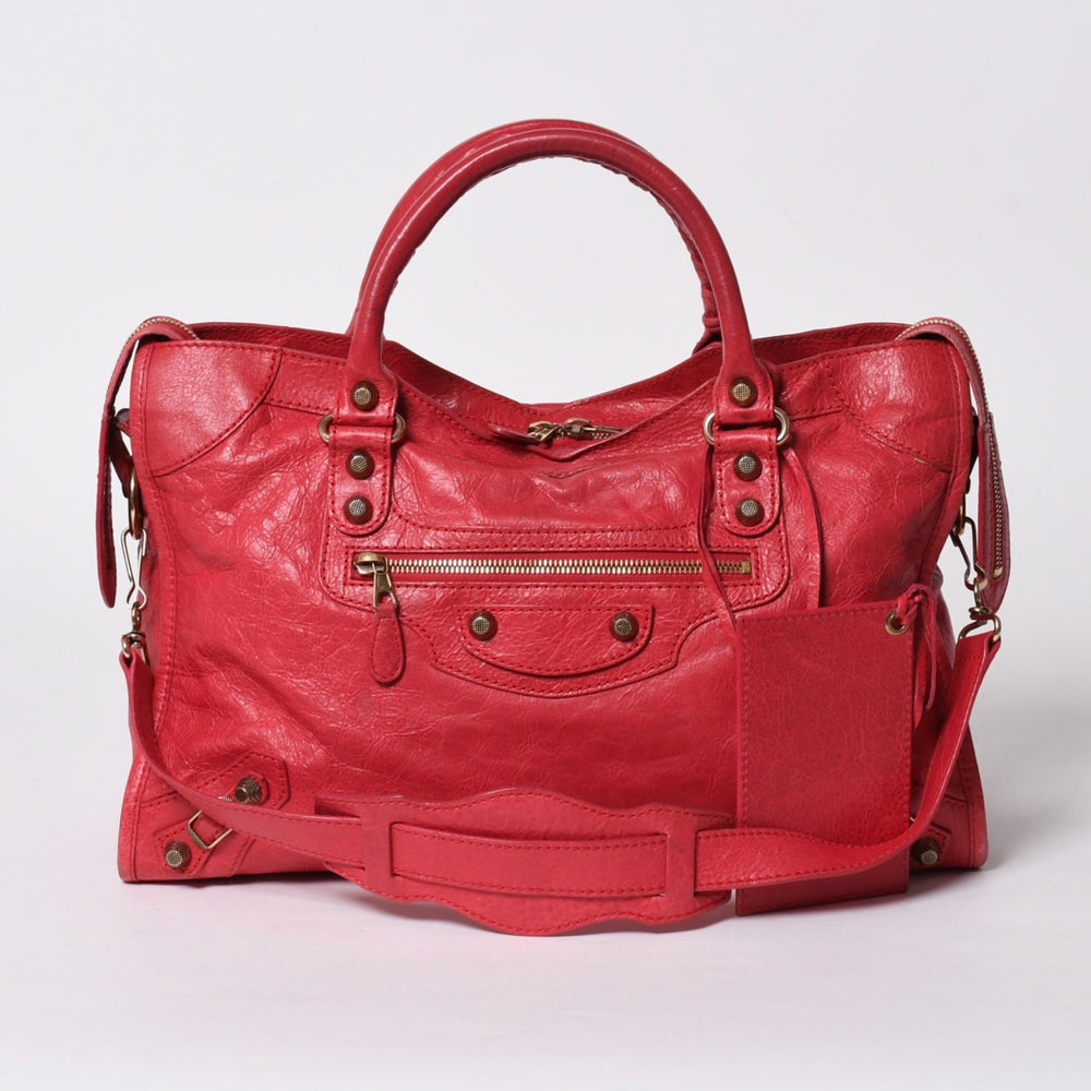 BALENCIAGA バレンシアガ 2WAY ハンドバッグ ショルダーバッグ ジャイアントシティ 281770 ピンク ゴールド金具 美品 中古 4a007183