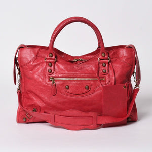 BALENCIAGA バレンシアガ 2WAY ハンドバッグ ショルダーバッグ ジャイアントシティ 281770 ピンク ゴールド金具 美品 中古 4a007183
