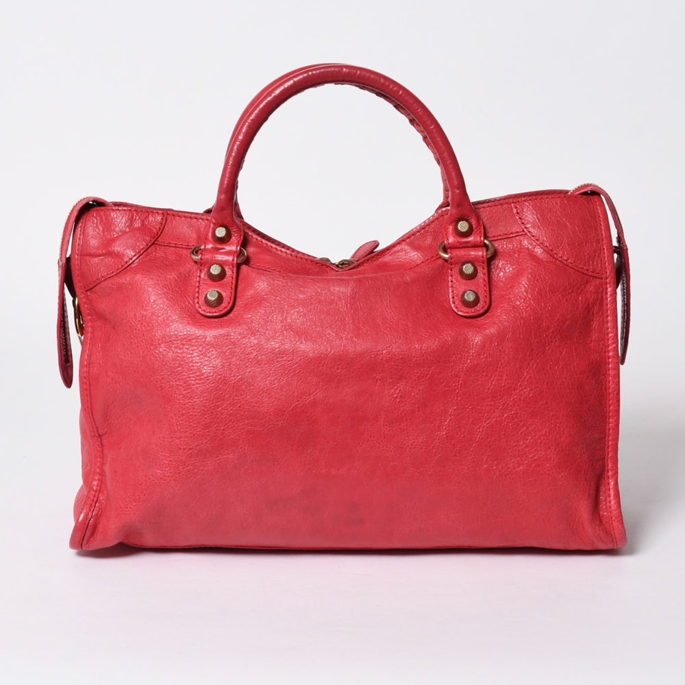 BALENCIAGA バレンシアガ 2WAY ハンドバッグ ショルダーバッグ ジャイアントシティ 281770 ピンク ゴールド金具 美品 中古 4a007183