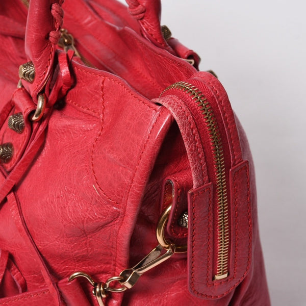 BALENCIAGA バレンシアガ 2WAY ハンドバッグ ショルダーバッグ ジャイアントシティ 281770 ピンク ゴールド金具 美品 中古 4a007183