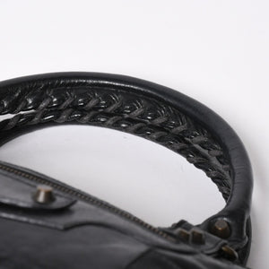 BALENCIAGA バレンシアガ THE FIRST ザ ファースト ハンドバッグ 103208 レザー ブラック アンティークゴールド金具 美品 中古 4a007137