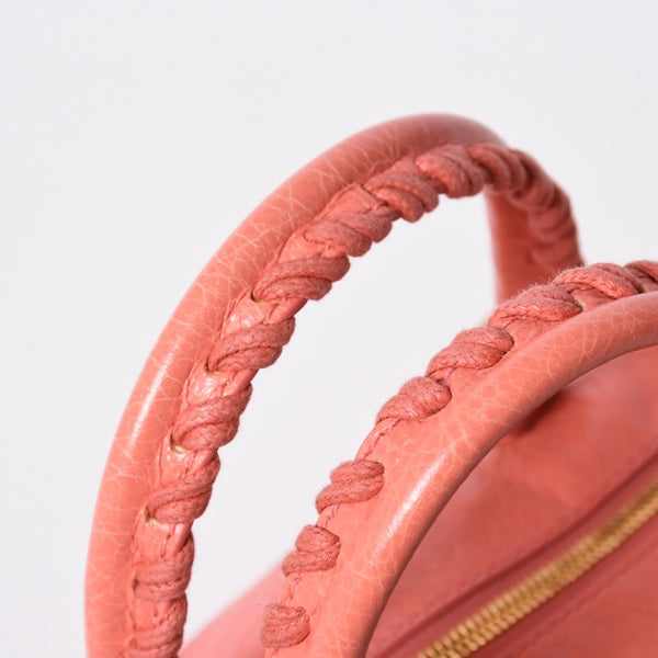 極美品 BALENCIAGA バレンシアガ Classic Mini Twiggy クラシック ミニ ツィギー 2WAYバッグ 331684 レザー ピンク ゴールド金具 中古 4a007138