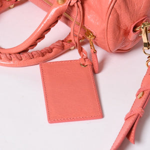 極美品 BALENCIAGA バレンシアガ Classic Mini Twiggy クラシック ミニ ツィギー 2WAYバッグ 331684 レザー ピンク ゴールド金具 中古 4a007138