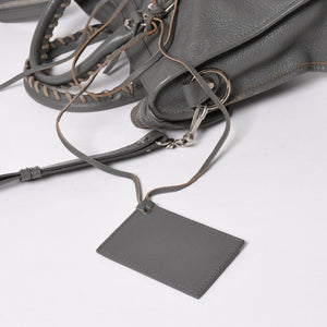 BALENCIAGA バレンシアガ メタリック エッジ シティ ハンドバッグ 2WAY 432831 レザー グレー ゴールド金具 美品 中古 4a007190