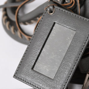 BALENCIAGA バレンシアガ メタリック エッジ シティ ハンドバッグ 2WAY 432831 レザー グレー ゴールド金具 美品 中古 4a007190