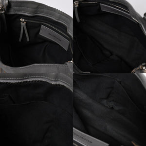 BALENCIAGA バレンシアガ メタリック エッジ シティ ハンドバッグ 2WAY 432831 レザー グレー ゴールド金具 美品 中古 4a007190