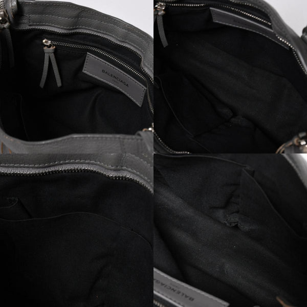 BALENCIAGA バレンシアガ メタリック エッジ シティ ハンドバッグ 2WAY 432831 レザー グレー ゴールド金具 美品 中古 4a007190