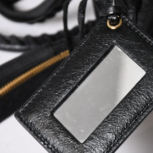 BALENCIAGA バレンシアガ クラシック シティ スモール ハンドバッグ 431621 レザー ブラック ゴールド金具 美品 中古 4a007140