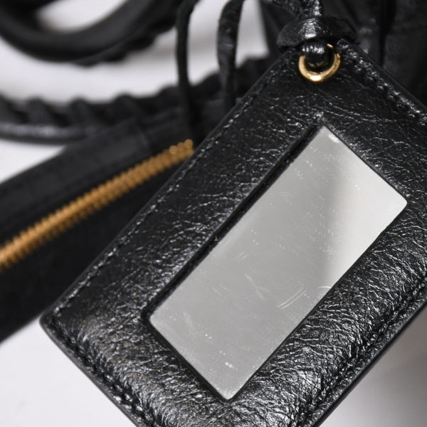 BALENCIAGA バレンシアガ クラシック シティ スモール ハンドバッグ 431621 レザー ブラック ゴールド金具 美品 中古 4a007140