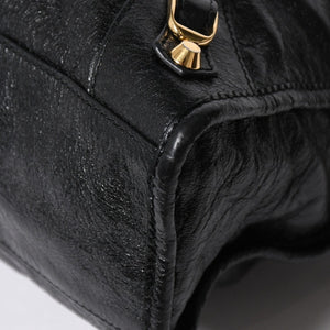 BALENCIAGA バレンシアガ クラシック シティ スモール ハンドバッグ 431621 レザー ブラック ゴールド金具 美品 中古 4a007140