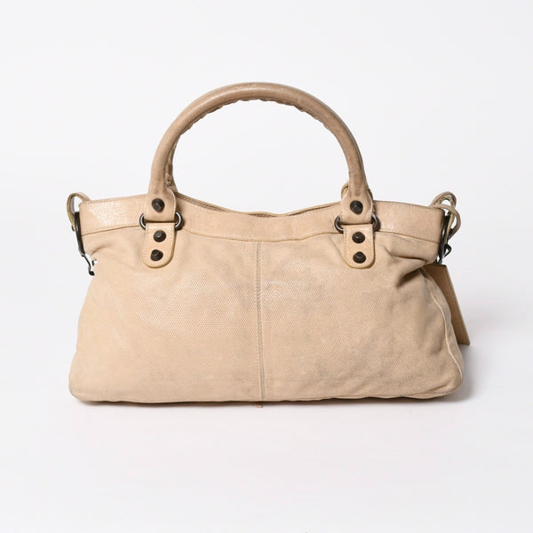 BALENCIAGA バレンシアガ ザ ファースト 2WAY ハンドバッグ ショルダーバッグ ベージュ ブロンズ金具 103208 美品 中古 4a007142