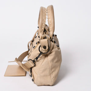 BALENCIAGA バレンシアガ ザ ファースト 2WAY ハンドバッグ ショルダーバッグ ベージュ ブロンズ金具 103208 美品 中古 4a007142
