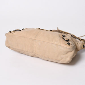 BALENCIAGA バレンシアガ ザ ファースト 2WAY ハンドバッグ ショルダーバッグ ベージュ ブロンズ金具 103208 美品 中古 4a007142