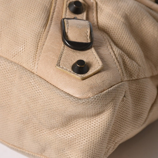 BALENCIAGA バレンシアガ ザ ファースト 2WAY ハンドバッグ ショルダーバッグ ベージュ ブロンズ金具 103208 美品 中古 4a007142