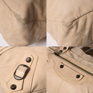 BALENCIAGA バレンシアガ ザ ファースト 2WAY ハンドバッグ ショルダーバッグ ベージュ ブロンズ金具 103208 美品 中古 4a007142