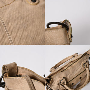 BALENCIAGA バレンシアガ ザ ファースト 2WAY ハンドバッグ ショルダーバッグ ベージュ ブロンズ金具 103208 美品 中古 4a007142