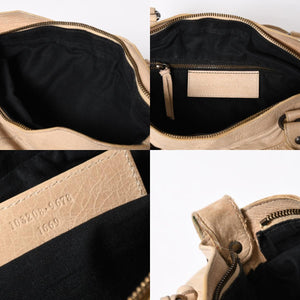 BALENCIAGA バレンシアガ ザ ファースト 2WAY ハンドバッグ ショルダーバッグ ベージュ ブロンズ金具 103208 美品 中古 4a007142