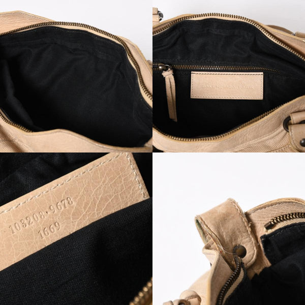 BALENCIAGA バレンシアガ ザ ファースト 2WAY ハンドバッグ ショルダーバッグ ベージュ ブロンズ金具 103208 美品 中古 4a007142